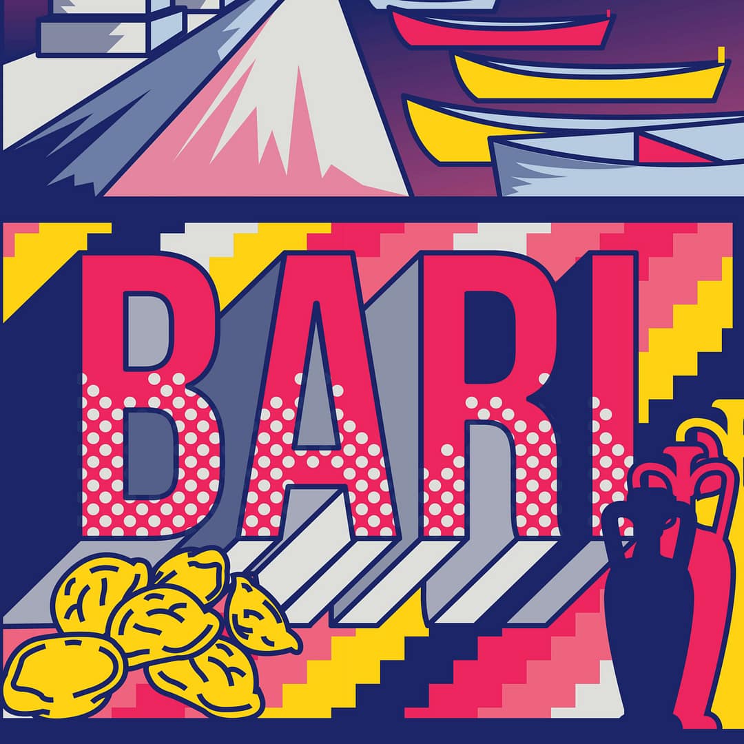 BARI in scatti POP - illustrazione di Alessio Cottino
