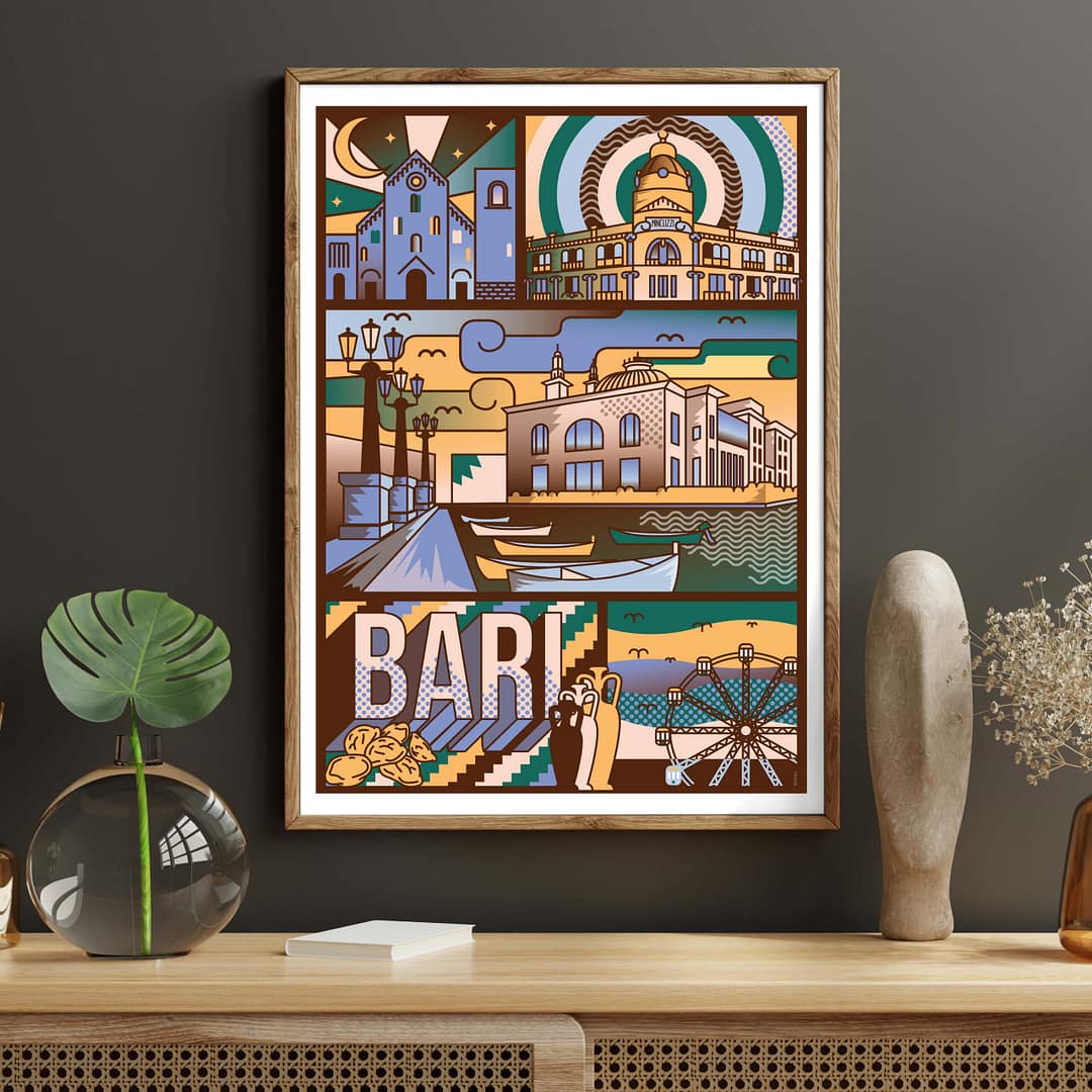 BARI in scatti POP - illustrazione di Alessio Cottino