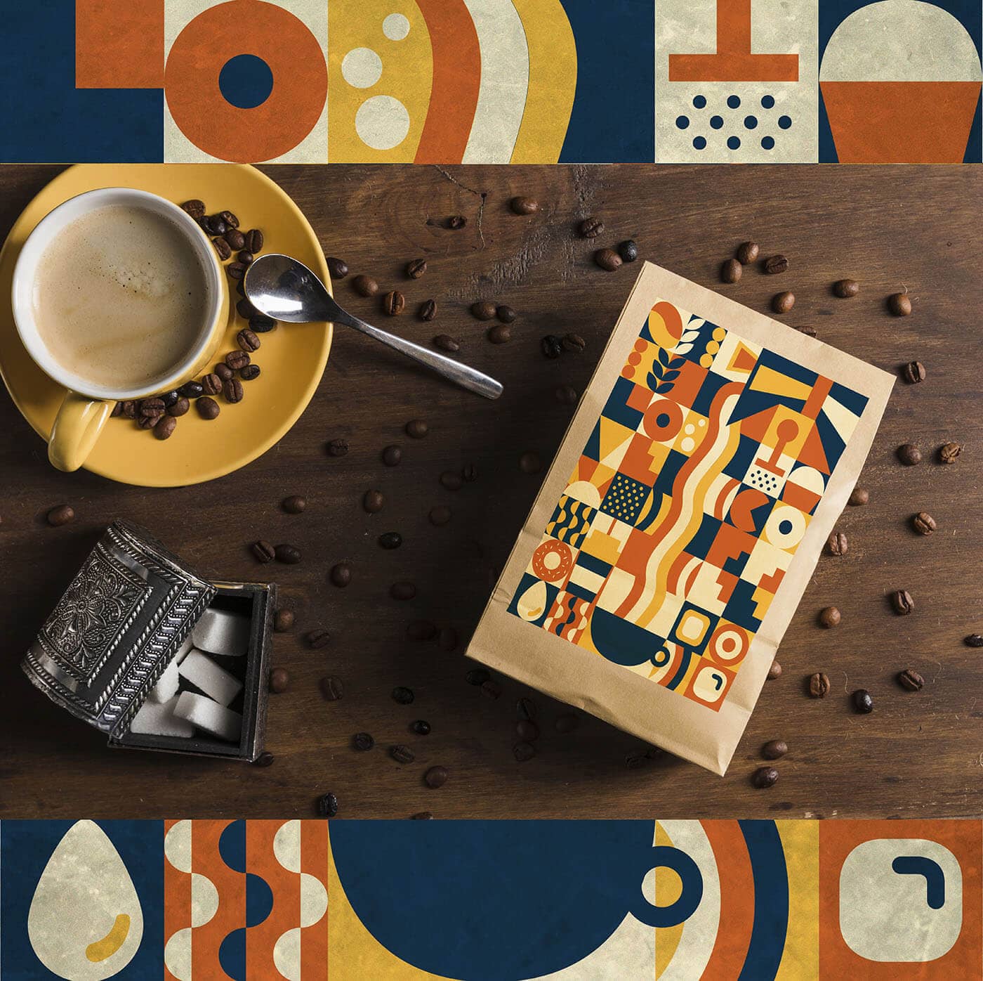 Coffee pattern - illustrazione