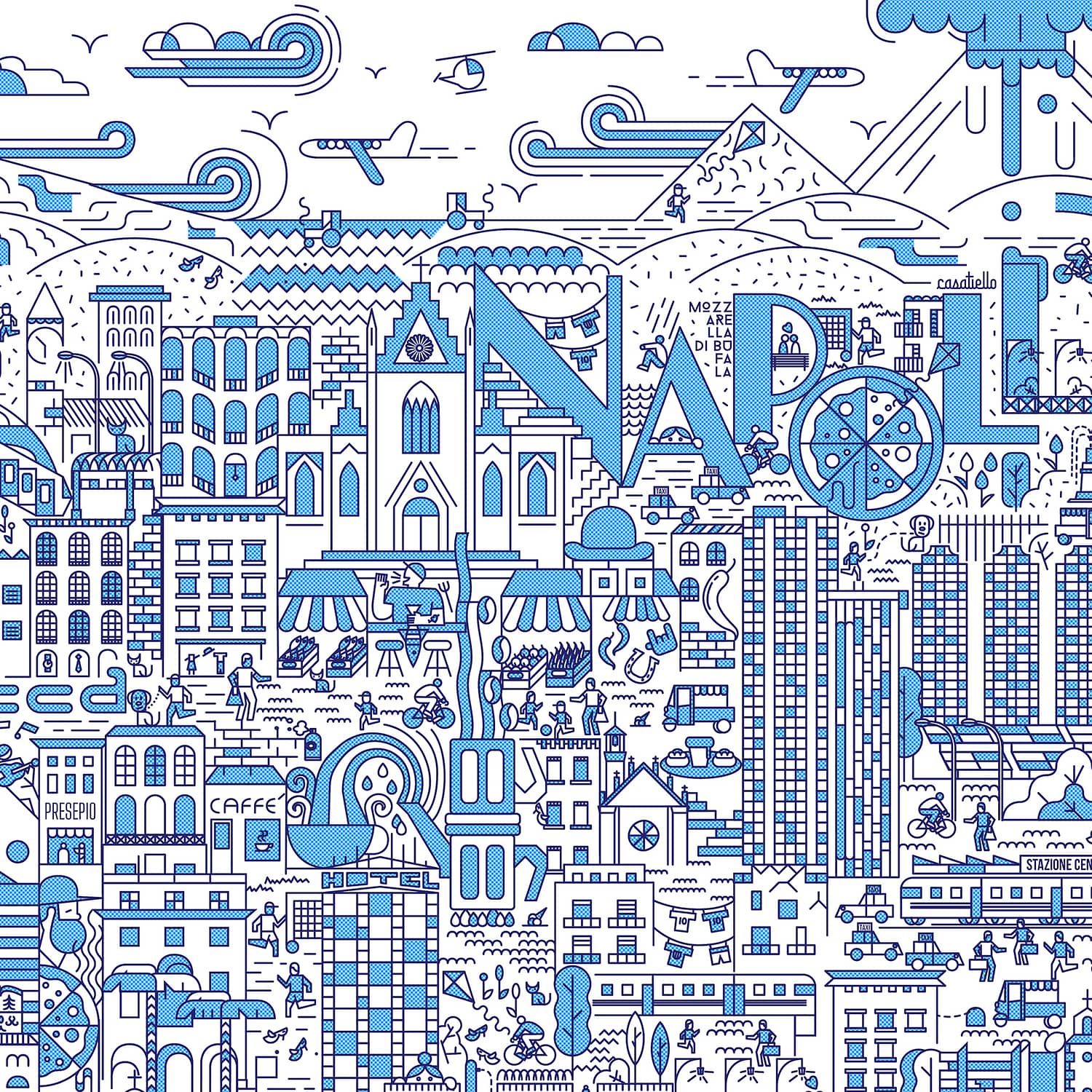 Napoli life - illustrazione digitale