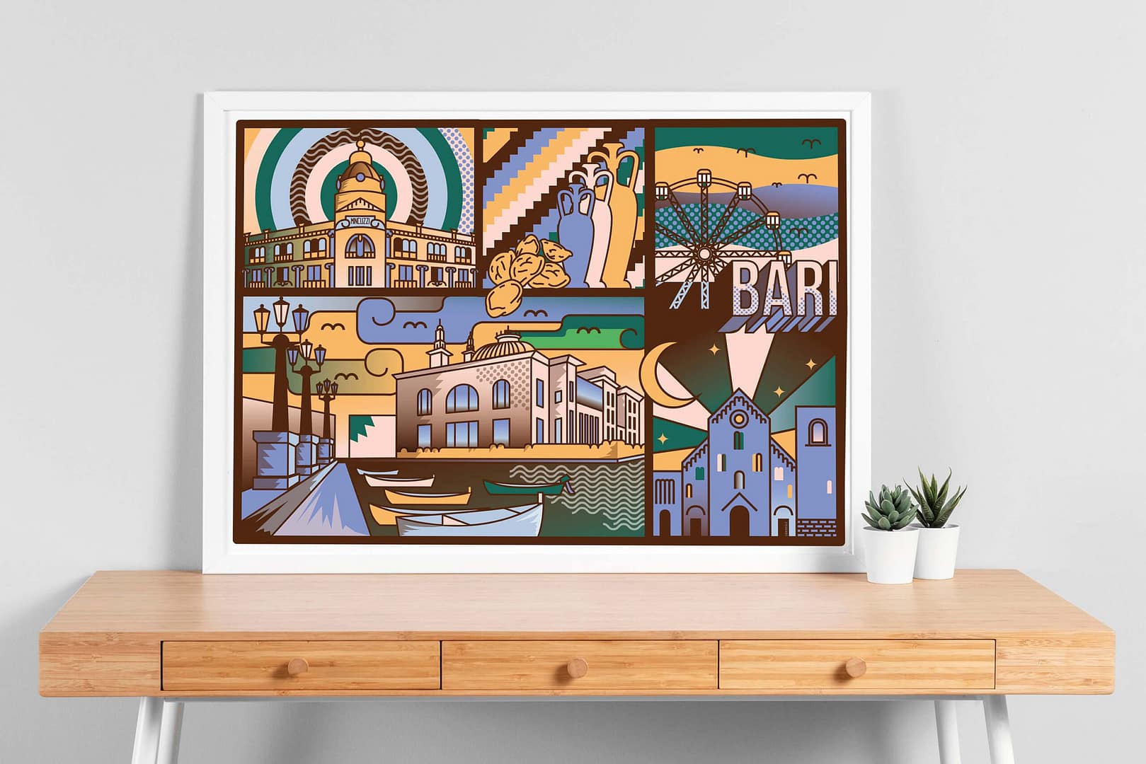 BARI in scatti POP - illustrazione di Alessio Cottino