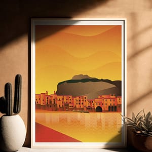 Tramonto a Cefalù - illustrazione di Alessio Cottino