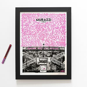 Murazzi doodles pink acrilico di Alessio Cottino