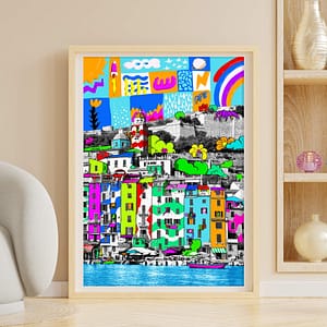 Porto Venere in Wonderland - illustrazione di Alessio Cottino