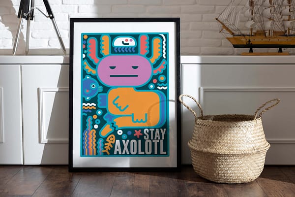 STAY AXOLOTL! a chill illustration by Alessio Cottino