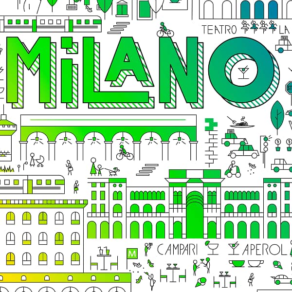 Milano after rain - illustrazione di Alessio Cottino