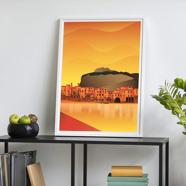 Tramonto a Cefalù - illustrazione di Alessio Cottino