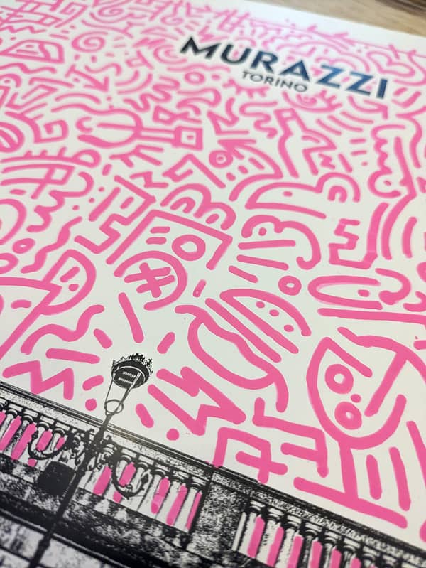 Murazzi doodles pink acrilico di Alessio Cottino