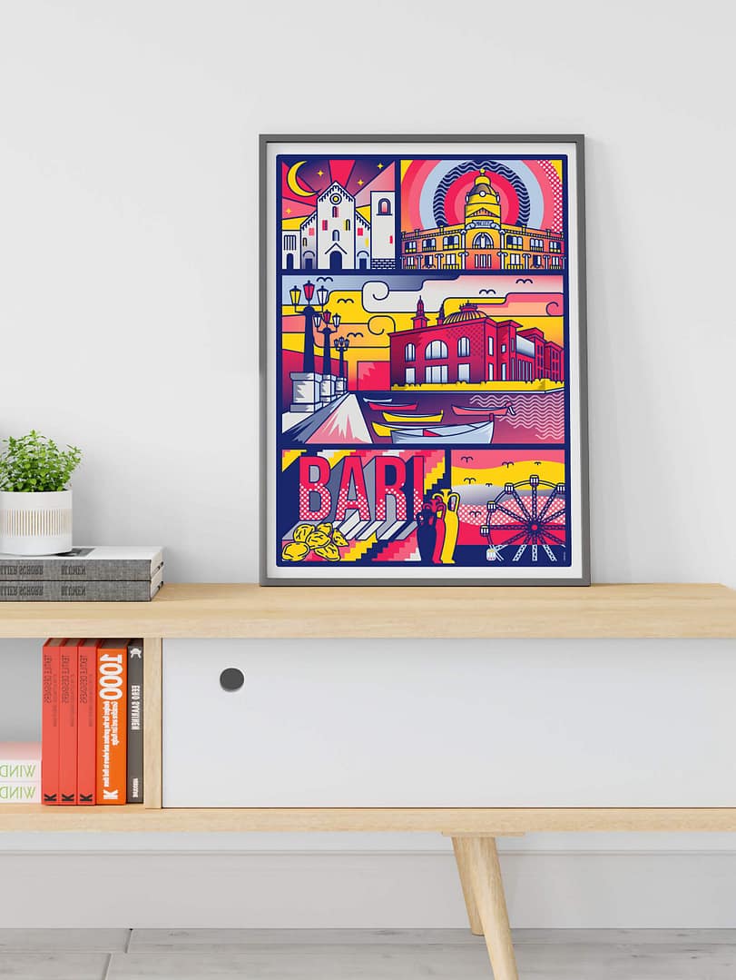 BARI in scatti POP - illustrazione di Alessio Cottino