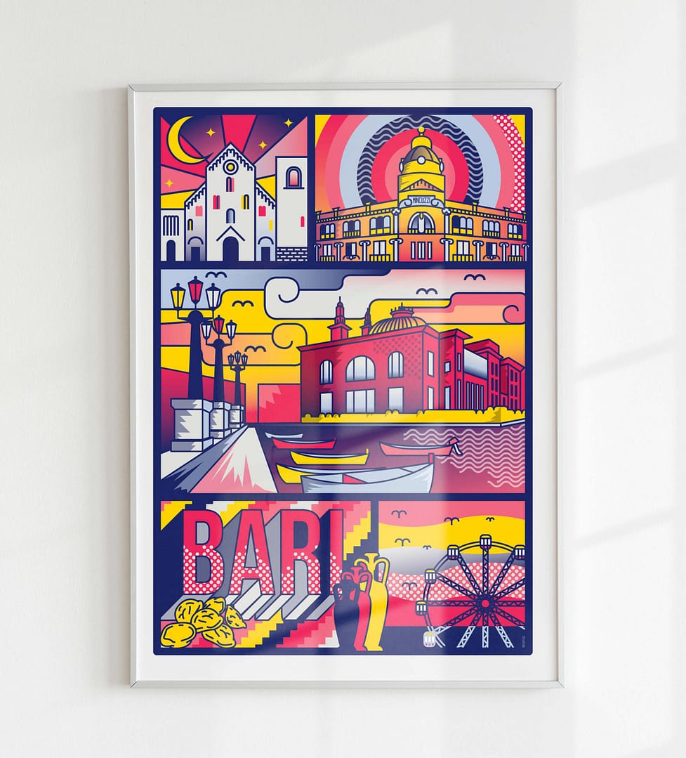 BARI in scatti POP - illustrazione di Alessio Cottino